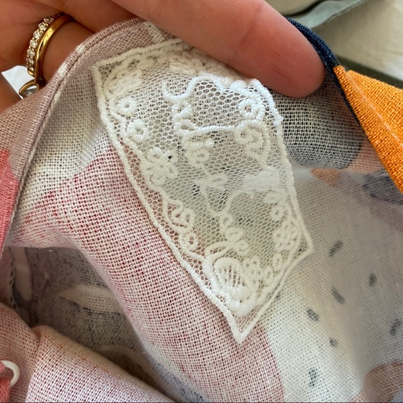 SADIE & SAGE PINK PALM PRINT FLUTTER SLEEVE DRESS - Picture 12 of 13